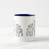 バビドールサウスダウン羊のマグカップ ツートーンマグカップ (中央)