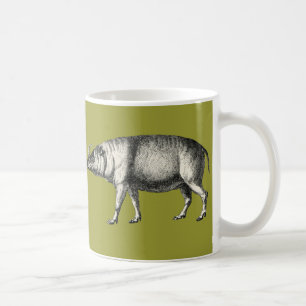 バビルサの野生のブタの雄豚のブタのWarthogのヴィンテージ コーヒーマグカップ