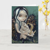 「バビルーサスカル」グリーティングカード カード (黄色い花)