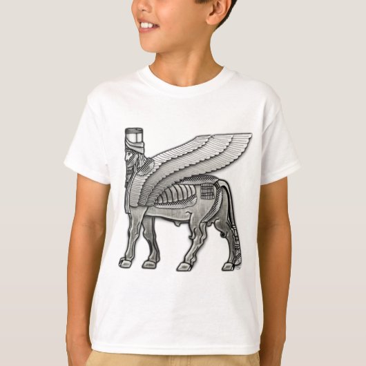 バビロニア人によって飛ぶBull Lamassu Tシャツ (正面)