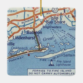 バビロンNYヴィンテージの地図 セラミックオーナメント