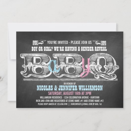 バビークジェンダーがバーベキューの招待状を明かす 招待状 (正面)