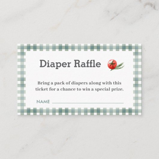 バビークBBQベビーシャワーおむつラッフル エンクロージャーカード (正面)