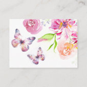 バビーシャワーエンクロージャカードおむつラッフルバタフライ エンクロージャーカード (裏面)