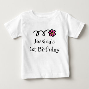 バビーズの誕生日のシャツ 女パーソナライズされた名 ベビーTシャツ