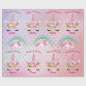 バビーズクリスマスユニコーンSPARKLY女の子の名前 ラッピングペーパー (フラット)