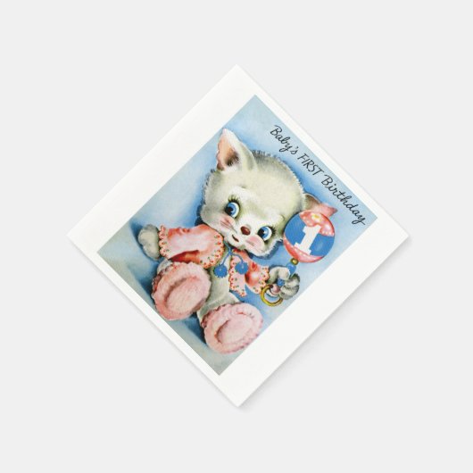 バビーズファースト誕生日紙ナプキンス スタンダードカクテルナプキン (角)