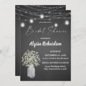 バビーズブレスチョークG&ストリングライトブライダルシャワー 招待状 (正面/裏面)