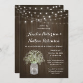 バビーズブレスメイソンジャール素朴リハーサルディナー 招待状 (正面/裏面)