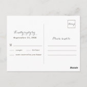 バビーズブレスメイソン素朴ジャイルライツウェディングRSVP ポストカード (裏面)