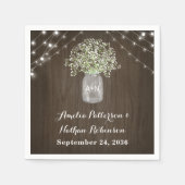 バビーズブレスメイソン素朴ジャーのフェアリー結婚ライツ スタンダードカクテルナプキン (正面)