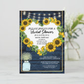 バビーズブ素朴レスネイビーブルーライトブライダルシャワー 招待状 (スタンド正面)