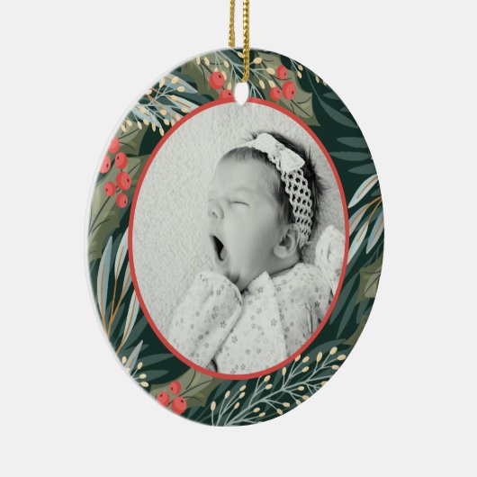 バビーズ初めてのクリスマスと誕生統計ホリデイ セラミックオーナメント (右)