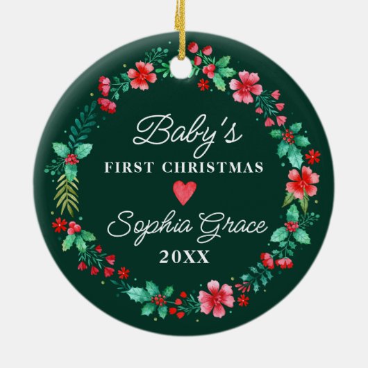 バビーズ初めてのクリスマスオーナメントウォーターカラーリース セラミックオーナメント (裏面)