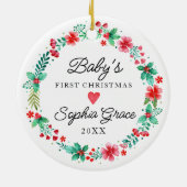 バビーズ初めてのクリスマスオーナメントウォーターカラーリース セラミックオーナメント (裏面)
