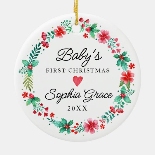 バビーズ初めてのクリスマスオーナメントウォーターカラーリース セラミックオーナメント (裏面)