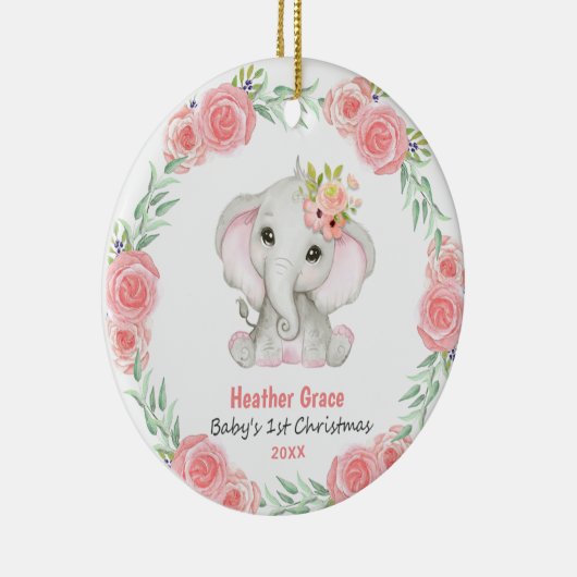 バビーズ初めてのクリスマスガールズエレフパーソナライズされたト セラミックオーナメント (右)