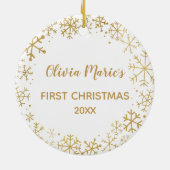 バビーズ初めてのクリスマスジョイ金ゴールドスノーフレークカスタムーズ セラミックオーナメント (裏面)