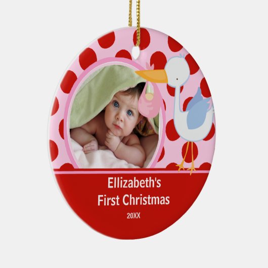 バビーズ初めてのクリスマスフォトオーナメントストークガール セラミックオーナメント (右)