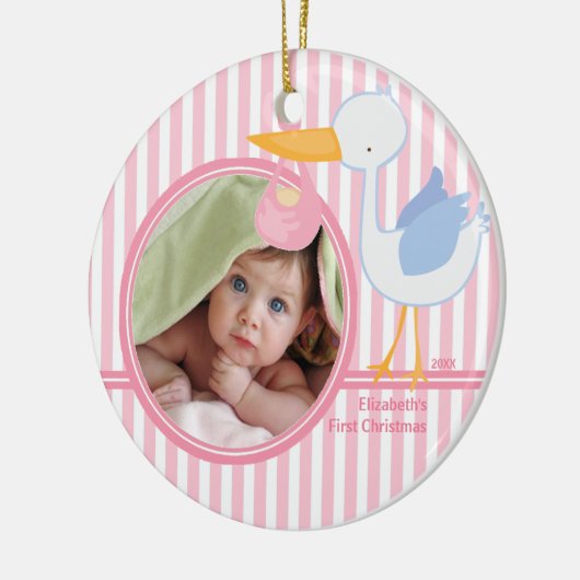 バビーズ初めてのクリスマスフォトオーナメントストークガール セラミックオーナメント (左)