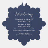 バビーズ初めてのクリスマスフォトブルーホリデー オーナメントカード (裏面)