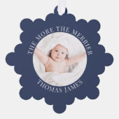 バビーズ初めてのクリスマスフォトブルーホリデー オーナメントカード (正面)