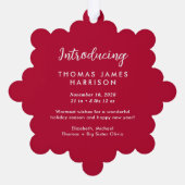 バビーズ初めてのクリスマスフォトレッドホリデイ オーナメントカード (裏面)