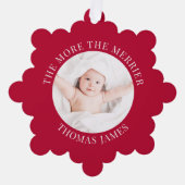 バビーズ初めてのクリスマスフォトレッドホリデイ オーナメントカード (正面)