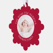 バビーズ初めてのクリスマスフォトレッドホリデイ オーナメントカード (左)