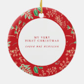 バビーズ初めてのクリスマスホリデーパターンオーナメント セラミックオーナメント (裏面)