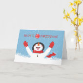 バビーズ初めてのクリスマス雪だるま カード (黄色い花)