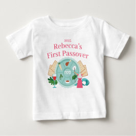 バビーズ1stパスーバーピンクカスタムの女の子の名前Year ベビーTシャツ