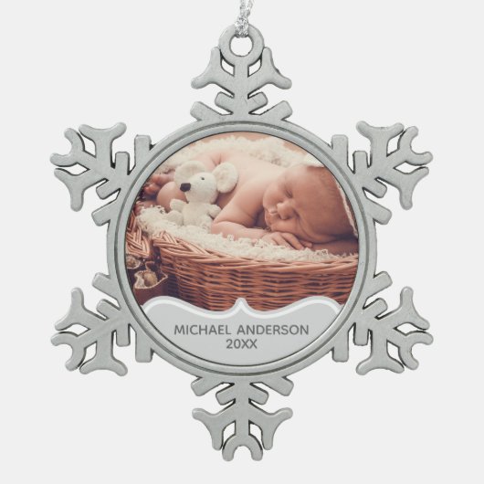 バビーズ |FIRST PHOTO記念クリスマスオーナメント スノーフレークピューターオーナメント (正面)