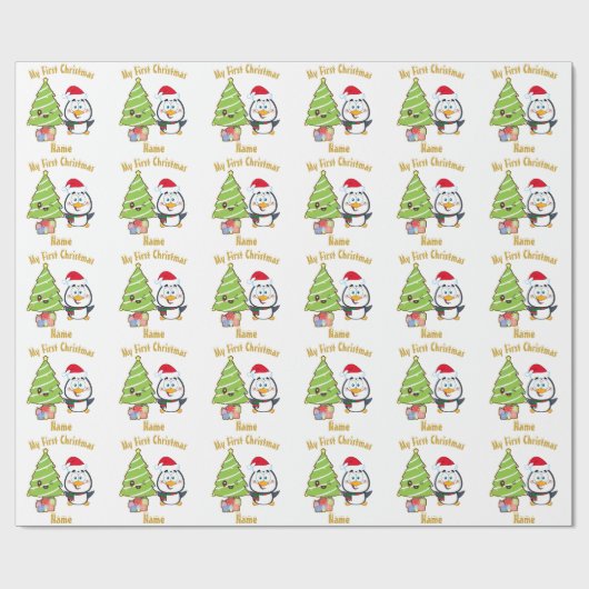 バビー初めてのクリスマスおもしろいパーソナライズされた ラッピングペーパー (フラット)