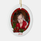 バビー初めてのクリスマスオーナメント伝統的花 セラミックオーナメント (右)