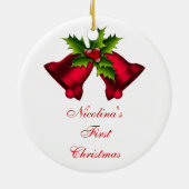 バビー初めてのクリスマスオーナメント伝統的花 セラミックオーナメント (裏面)