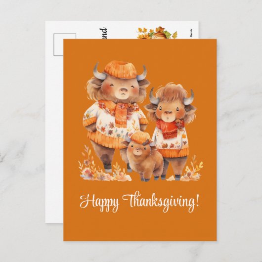 バファロスの家族ハッピー・感謝祭 シーズンポストカード (正面/裏面)