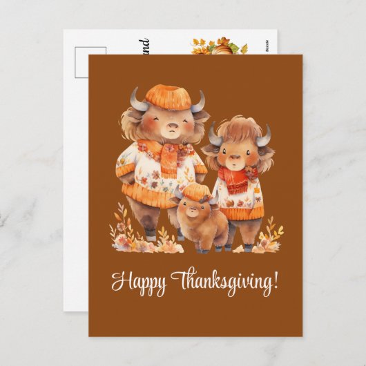 バファロスの家族ハッピー・感謝祭 シーズンポストカード (正面/裏面)