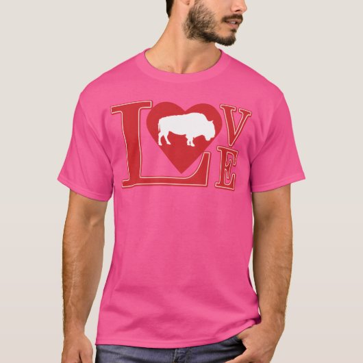 バファローを愛する面白い Tシャツ (正面)
