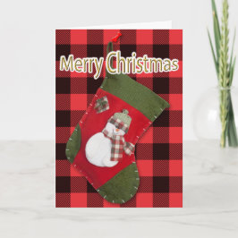 バファローチェックのクリスマスストックインマン シーズンカード