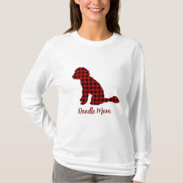 バファロー・チェック柄のラブラドゥードル・ママ Tシャツ