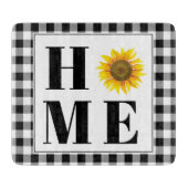 バファロー チェック ひまわり "Home"  カッティングボード (正面)