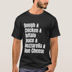 バファロー・チキン・ピザの材料リスト 冗談レシピ Tシャツ