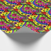 バファンキーカラフルレンタイン ラッピングペーパー (角)