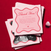 バファンキーンタイン写真赤とピ結婚ンク サンキューカード