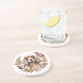 バフアメリカンコッカースパニエル犬ドッグオータムリース コースター (側面)