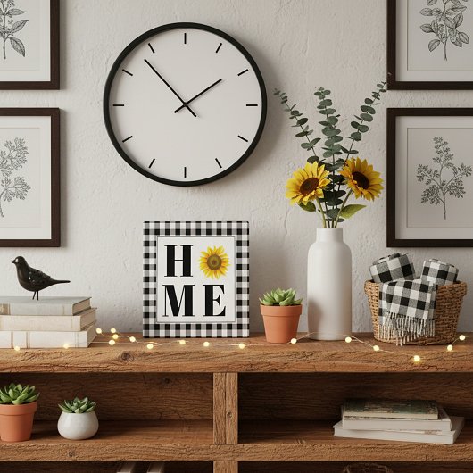 バフアローチェックのひまわり「ホーム」 フォトプラーク