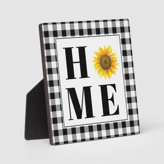 バフアローチェックのひまわり「ホーム」 フォトプラーク (正面)