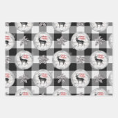 バフアローチェックのクリスマス ラッピングペーパーシート (正面)