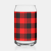バフアローチェックの赤と黒の伐採用プレイド装飾 ガラス缶 (右)